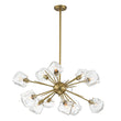 Load image into Gallery viewer, Farmhouze Light - Brass 12 - Light Ice Glass Shade Sputnik Chandelier - Chandelier - 12 - Light - Brass