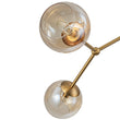Load image into Gallery viewer, Farmhouze Light - Brass 6 - Light Amber Glass Globe Linear Sputnik Chandelier - Chandelier - Brass -