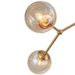 Load image into Gallery viewer, Farmhouze Light - Brass 6 - Light Amber Glass Globe Linear Sputnik Chandelier - Chandelier - Brass -