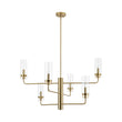 Load image into Gallery viewer, Farmhouze Light - Brass 6 - Light Fluted Glass Shade Candle Style Tiered Chandelier - Chandelier - Brass -