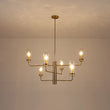 Load image into Gallery viewer, Farmhouze Light - Brass 6 - Light Fluted Glass Shade Candle Style Tiered Chandelier - Chandelier - Brass -