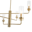 Load image into Gallery viewer, Farmhouze Light - Brass 6 - Light Fluted Glass Shade Candle Style Tiered Chandelier - Chandelier - Brass -