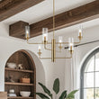 Load image into Gallery viewer, Farmhouze Light - Brass 6 - Light Fluted Glass Shade Candle Style Tiered Chandelier - Chandelier - Brass -