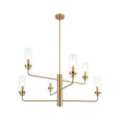 Load image into Gallery viewer, Farmhouze Light - Brass 6 - Light Fluted Glass Shade Candle Style Tiered Chandelier - Chandelier - Brass -