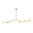Load image into Gallery viewer, Farmhouze Light - Brass 8 - Light Opal Glass Globe Kitchen Island Linear Chandelier - Chandelier - Brass -