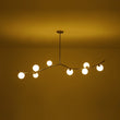 Load image into Gallery viewer, Farmhouze Light - Brass 8 - Light Opal Glass Globe Kitchen Island Linear Chandelier - Chandelier - Brass -