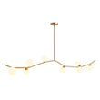 Load image into Gallery viewer, Farmhouze Light - Brass 8 - Light Opal Glass Globe Kitchen Island Linear Chandelier - Chandelier - Brass -