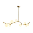 Load image into Gallery viewer, Farmhouze Light - Brass 8 - Light Opal Glass Globe Kitchen Island Linear Chandelier - Chandelier - Brass -