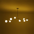 Load image into Gallery viewer, Farmhouze Light - Brass 8 - Light Opal Glass Globe Kitchen Island Linear Chandelier - Chandelier - Brass -