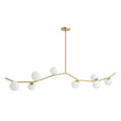 Load image into Gallery viewer, Farmhouze Light - Brass 8 - Light Opal Glass Globe Kitchen Island Linear Chandelier - Chandelier - Brass -