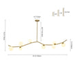 Load image into Gallery viewer, Farmhouze Light - Brass 8 - Light Opal Glass Globe Kitchen Island Linear Chandelier - Chandelier - Brass -