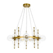 Load image into Gallery viewer, Farmhouze Light - Brass Cluster Clear Glass Bubble Round Ring Chandelier - Chandelier - Brass -