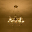 Load image into Gallery viewer, Farmhouze Light - Brass Cluster Clear Glass Bubble Round Ring Chandelier - Chandelier - Brass -