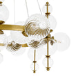Load image into Gallery viewer, Farmhouze Light - Brass Cluster Clear Glass Bubble Round Ring Chandelier - Chandelier - Brass -