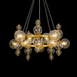 Load image into Gallery viewer, Farmhouze Light - Brass Cluster Clear Glass Bubble Round Ring Chandelier - Chandelier - Brass -