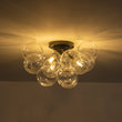 Load image into Gallery viewer, Farmhouze Light - Brass Glass Globe Cluster Bubble Semi - Flush Mount - Ceiling Light - Black -