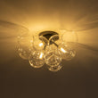 Load image into Gallery viewer, Farmhouze Light - Brass Glass Globe Cluster Bubble Semi - Flush Mount - Ceiling Light - Black -