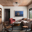 Load image into Gallery viewer, Farmhouze Light - Brass Glass Globe Cluster Bubble Semi - Flush Mount - Ceiling Light - Black -