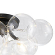 Load image into Gallery viewer, Farmhouze Light - Brass Glass Globe Cluster Bubble Semi - Flush Mount - Ceiling Light - Black -