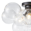 Load image into Gallery viewer, Farmhouze Light - Brass Glass Globe Cluster Bubble Semi - Flush Mount - Ceiling Light - Black -