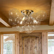 Load image into Gallery viewer, Farmhouze Light - Brass Glass Globe Cluster Bubble Semi - Flush Mount - Ceiling Light - Brass -