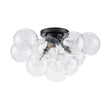 Load image into Gallery viewer, Farmhouze Light - Brass Glass Globe Cluster Bubble Semi - Flush Mount - Ceiling Light - Nickel -
