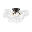 Load image into Gallery viewer, Farmhouze Light - Brass Glass Globe Cluster Bubble Semi - Flush Mount - Ceiling Light - Nickel -