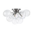 Load image into Gallery viewer, Farmhouze Light - Brass Glass Globe Cluster Bubble Semi - Flush Mount - Ceiling Light - Nickel -