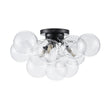Load image into Gallery viewer, Farmhouze Light - Brass Glass Globe Cluster Bubble Semi - Flush Mount - Ceiling Light - Nickel -
