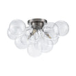 Load image into Gallery viewer, Farmhouze Light - Brass Glass Globe Cluster Bubble Semi - Flush Mount - Ceiling Light - Nickel -