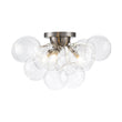 Load image into Gallery viewer, Farmhouze Light - Brass Glass Globe Cluster Bubble Semi - Flush Mount - Ceiling Light - Nickel -