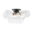 Load image into Gallery viewer, Farmhouze Light - Brass Glass Globe Cluster Bubble Semi - Flush Mount - Ceiling Light - Nickel -