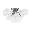 Load image into Gallery viewer, Farmhouze Light - Brass Glass Globe Cluster Bubble Semi - Flush Mount - Ceiling Light - Nickel -