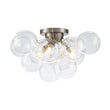 Load image into Gallery viewer, Farmhouze Light - Brass Glass Globe Cluster Bubble Semi - Flush Mount - Ceiling Light - Nickel -