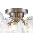 Load image into Gallery viewer, Farmhouze Light - Brass Glass Globe Cluster Bubble Semi - Flush Mount - Ceiling Light - Nickel -