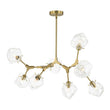 Load image into Gallery viewer, Farmhouze Light - Brushed Brass 8 - Light Glass Ice Branching Chandelier - Chandelier - 8 - Light - Brass