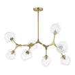 Load image into Gallery viewer, Farmhouze Light - Brushed Brass 8 - Light Glass Ice Branching Chandelier - Chandelier - 8 - Light - Brass