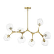 Load image into Gallery viewer, Farmhouze Light - Brushed Brass 8 - Light Glass Ice Branching Chandelier - Chandelier - 8 - Light - Brass