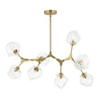 Load image into Gallery viewer, Farmhouze Light - Brushed Brass 8 - Light Glass Ice Branching Chandelier - Chandelier - 8 - Light - Brass