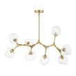 Load image into Gallery viewer, Farmhouze Light - Brushed Brass 8 - Light Glass Ice Branching Chandelier - Chandelier - 8 - Light - Brass