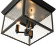 Load image into Gallery viewer, Farmhouze Light - Candle Style Seeded Glass Black Square Lantern Flush Mount - Ceiling Light - 9.8 in -
