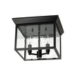 Load image into Gallery viewer, Farmhouze Light - Candle Style Seeded Glass Black Square Lantern Flush Mount - Ceiling Light - 9.8 in -