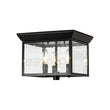 Load image into Gallery viewer, Farmhouze Light - Candle Style Seeded Glass Black Square Lantern Flush Mount - Ceiling Light - 9.8 in -