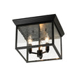 Load image into Gallery viewer, Farmhouze Light - Candle Style Seeded Glass Black Square Lantern Flush Mount - Ceiling Light - 9.8 in -