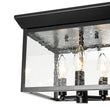Load image into Gallery viewer, Farmhouze Light - Candle Style Seeded Glass Black Square Lantern Flush Mount - Ceiling Light - 9.8 in -
