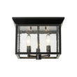 Load image into Gallery viewer, Farmhouze Light - Candle Style Seeded Glass Black Square Lantern Flush Mount - Ceiling Light - 9.8 in -