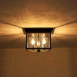 Load image into Gallery viewer, Farmhouze Light - Candle Style Seeded Glass Black Square Lantern Flush Mount - Ceiling Light - 9.8 in -