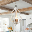 Load image into Gallery viewer, Farmhouze Light - Candle Style Weathered White Wood Lantern Pendant - Pendant - Poplar -