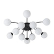 Load image into Gallery viewer, Farmhouze Light - Classic 12 - Light Sputnik Frosted Glass Globe Semi Flush - Ceiling Light - Black Ceiling Light -