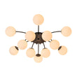 Load image into Gallery viewer, Farmhouze Light - Classic 12 - Light Sputnik Frosted Glass Globe Semi Flush - Ceiling Light - Black Ceiling Light -